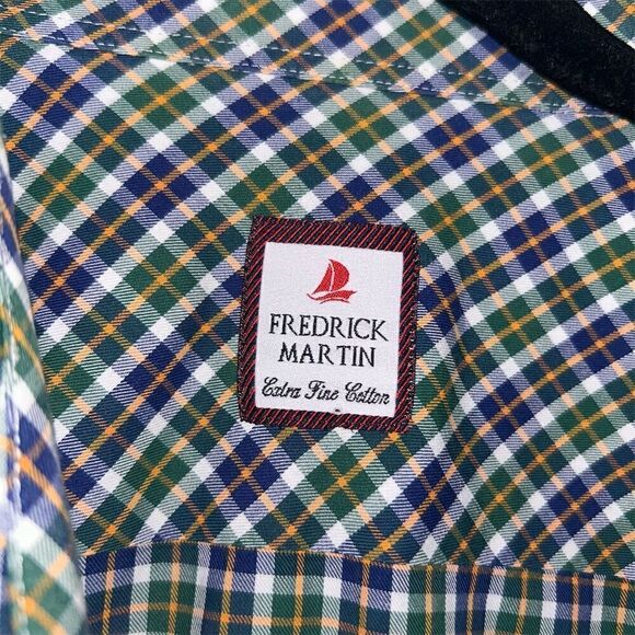 Fredrick Martin Men's XL Plaid Button-Down Dress Shirt Long Sleeve Multicolor - Picture 8 of 9